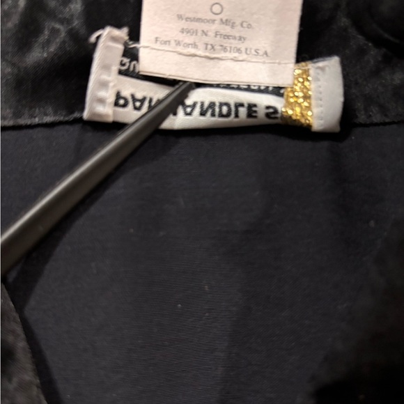 Vintage Panhandle Slim Black Western Shirt Floral Satin Yoke USA Made Size Large - Picture 7 of 7